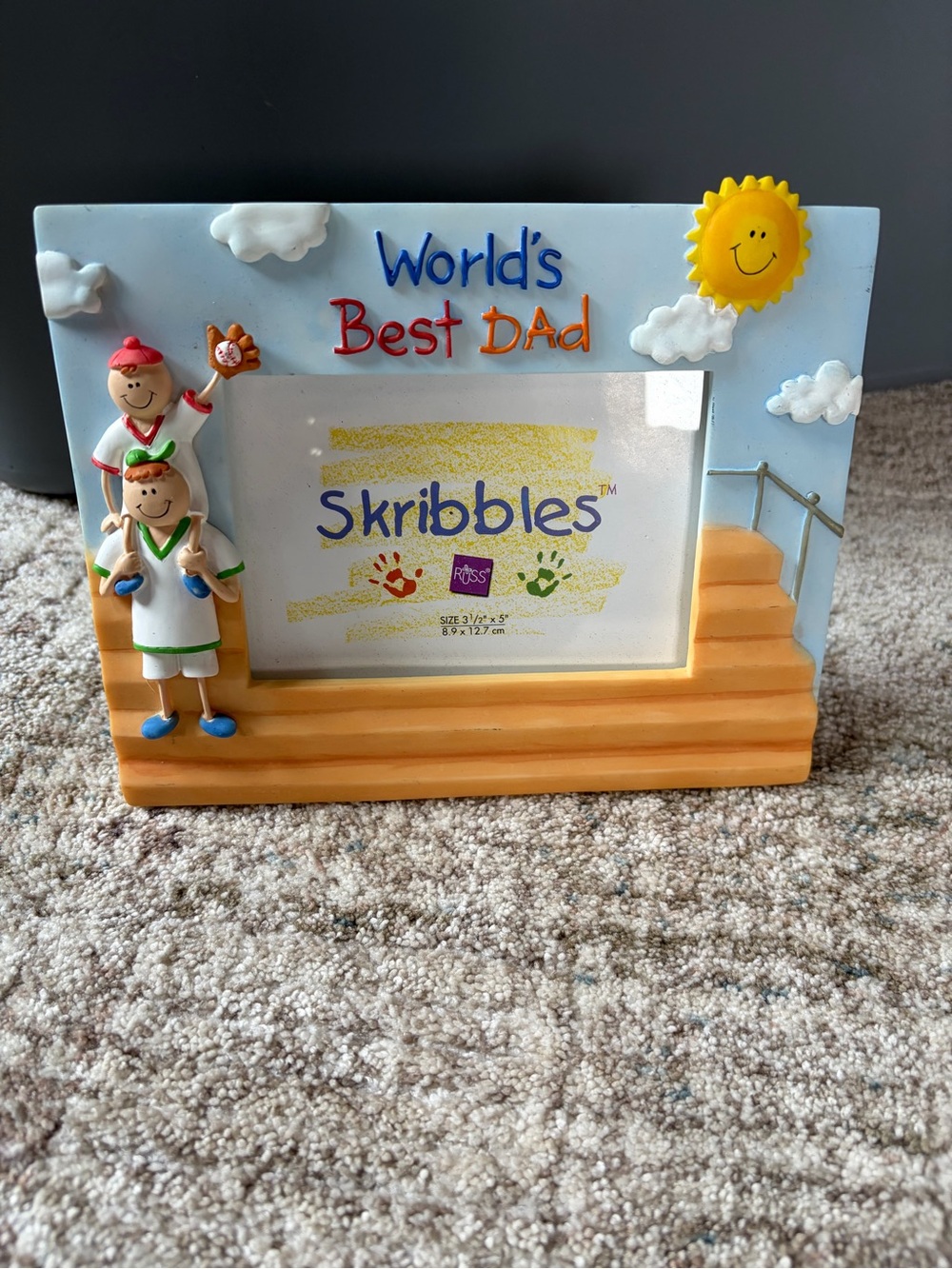 World's Best Dad Photo Frame - Blue and Yellow